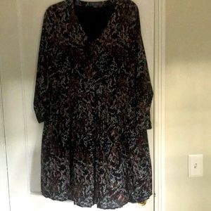 Flower Chiffon Dress Loose Fitting Size M